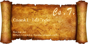 Csanki Tünde névjegykártya