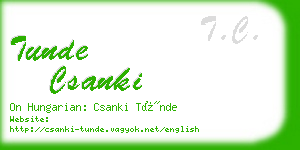 tunde csanki business card